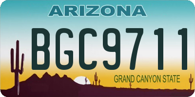 AZ license plate BGC9711