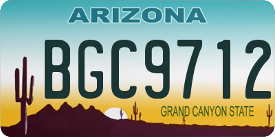 AZ license plate BGC9712