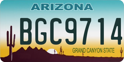 AZ license plate BGC9714