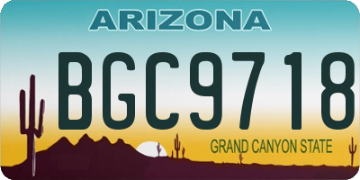 AZ license plate BGC9718