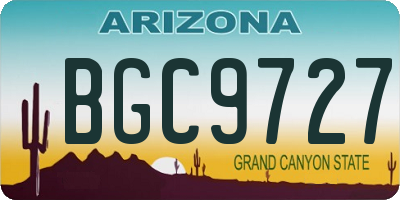 AZ license plate BGC9727