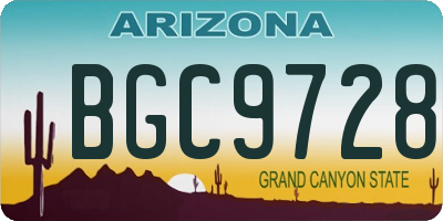 AZ license plate BGC9728
