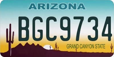 AZ license plate BGC9734