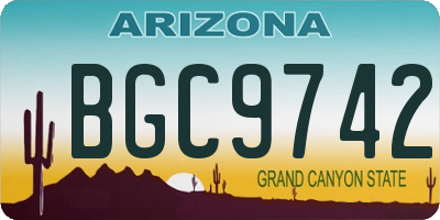 AZ license plate BGC9742