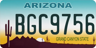 AZ license plate BGC9756