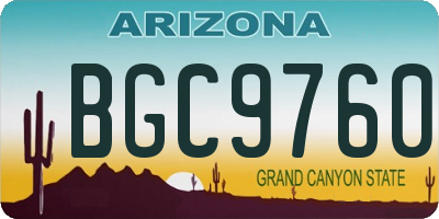 AZ license plate BGC9760