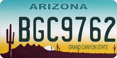 AZ license plate BGC9762