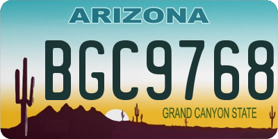 AZ license plate BGC9768