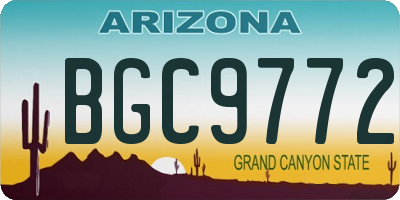 AZ license plate BGC9772