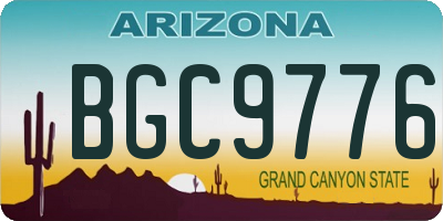 AZ license plate BGC9776