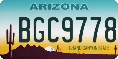 AZ license plate BGC9778