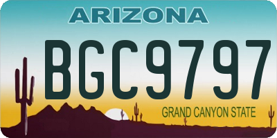 AZ license plate BGC9797