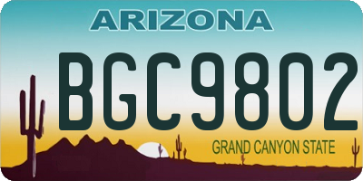 AZ license plate BGC9802