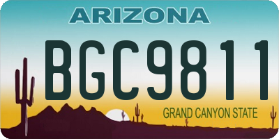 AZ license plate BGC9811