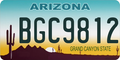 AZ license plate BGC9812