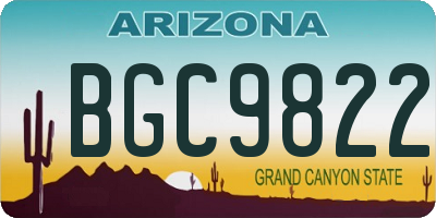 AZ license plate BGC9822