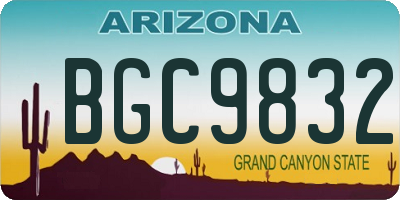 AZ license plate BGC9832