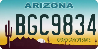 AZ license plate BGC9834