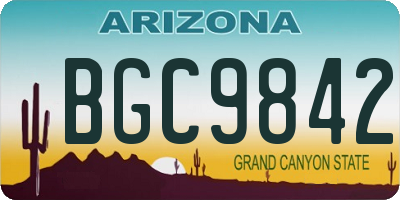 AZ license plate BGC9842