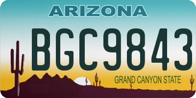 AZ license plate BGC9843