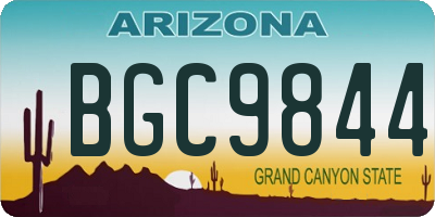 AZ license plate BGC9844