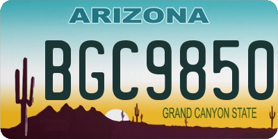 AZ license plate BGC9850