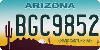 AZ license plate BGC9852