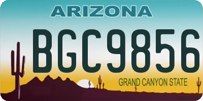 AZ license plate BGC9856