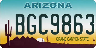 AZ license plate BGC9863