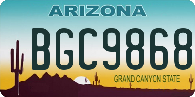 AZ license plate BGC9868