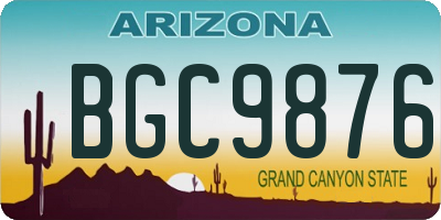 AZ license plate BGC9876
