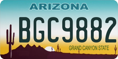 AZ license plate BGC9882