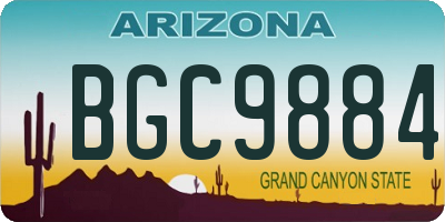 AZ license plate BGC9884