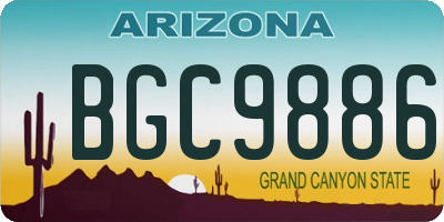 AZ license plate BGC9886