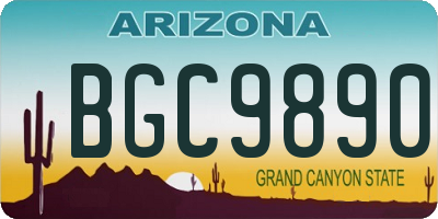 AZ license plate BGC9890