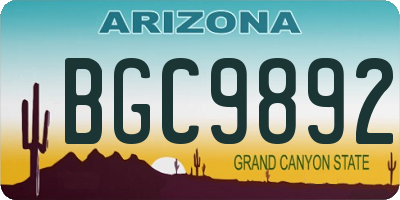 AZ license plate BGC9892