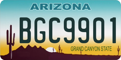 AZ license plate BGC9901