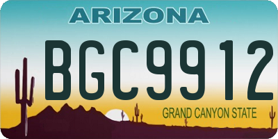 AZ license plate BGC9912