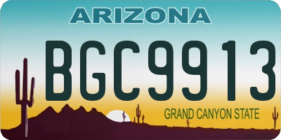 AZ license plate BGC9913