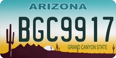 AZ license plate BGC9917