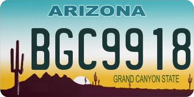 AZ license plate BGC9918