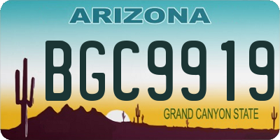 AZ license plate BGC9919