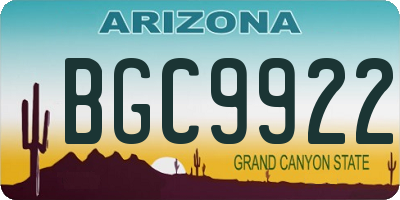 AZ license plate BGC9922