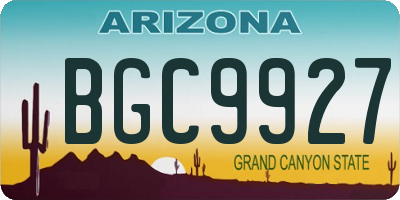 AZ license plate BGC9927