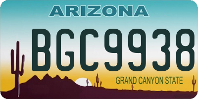 AZ license plate BGC9938