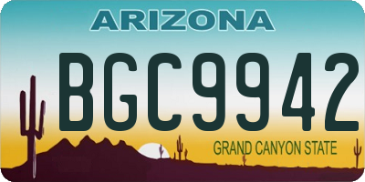 AZ license plate BGC9942