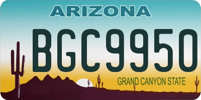 AZ license plate BGC9950
