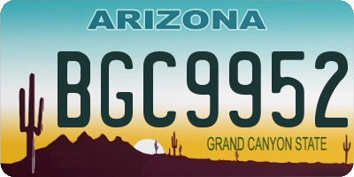 AZ license plate BGC9952