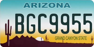 AZ license plate BGC9955