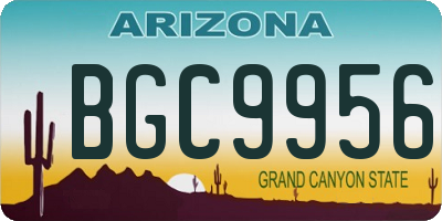 AZ license plate BGC9956
